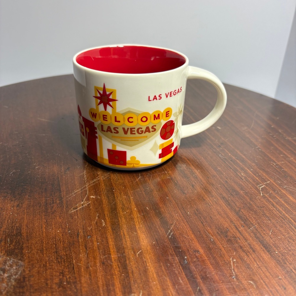 Starbucks Coffee Mug 14oz White Las Vegas You Are Here Collection Travel